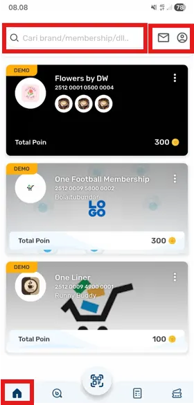 Navigasi Menu Bliss Mobile App