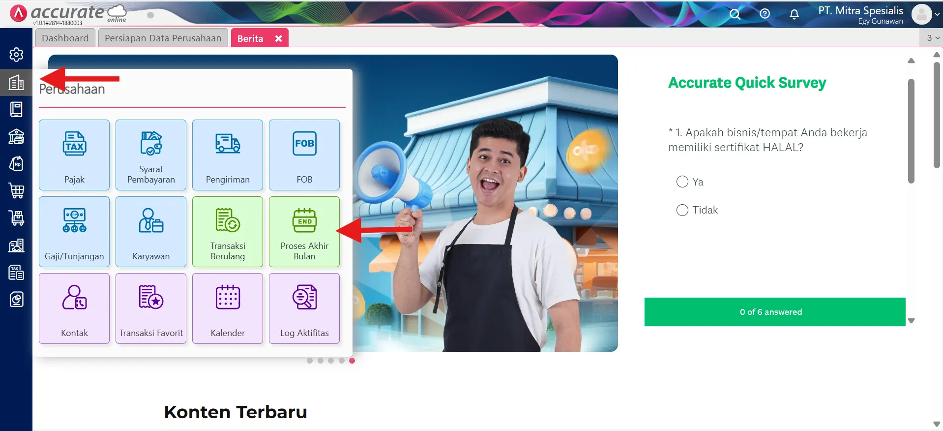 fitur proses akhir bulan