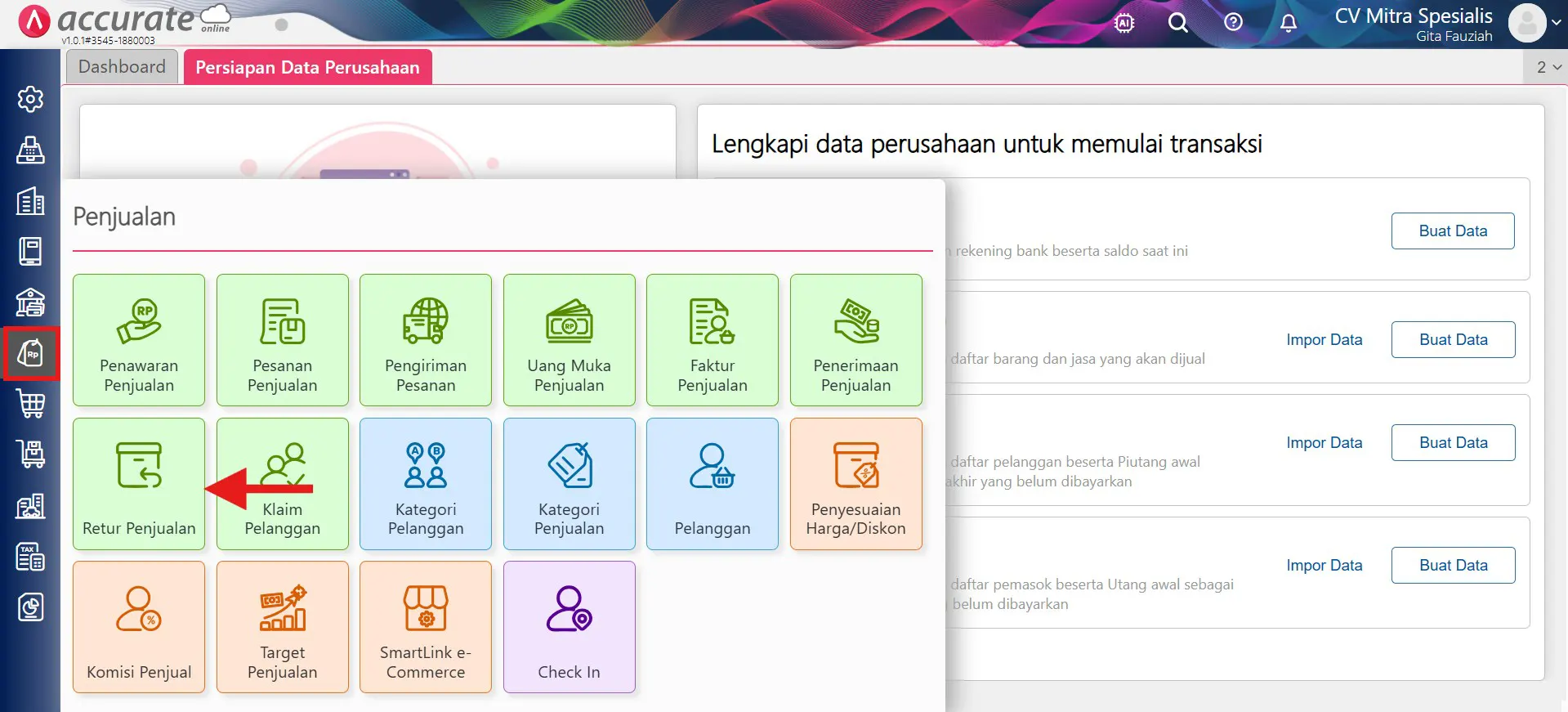 mencatat retur penjualan di Luar Accurate Online