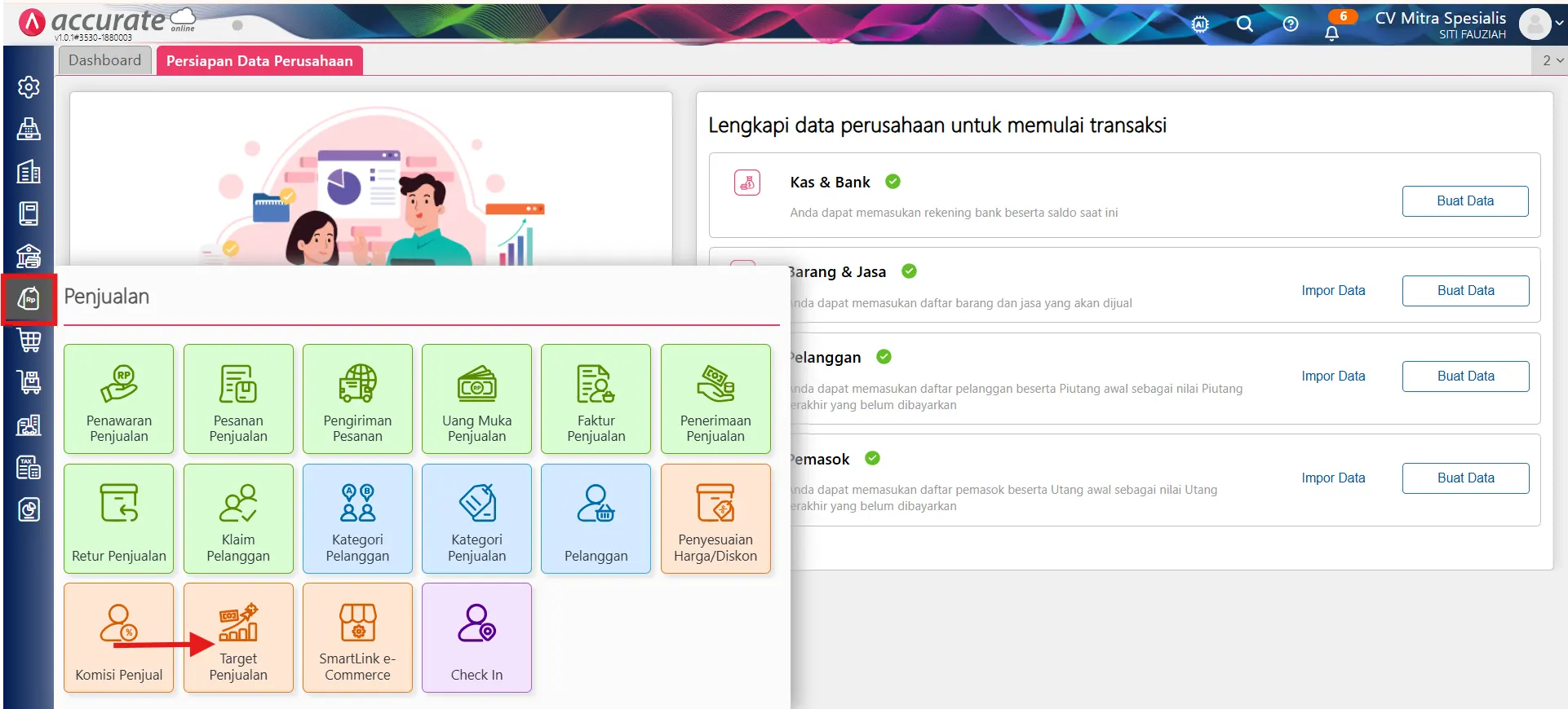 membuat komisi penjual dari target