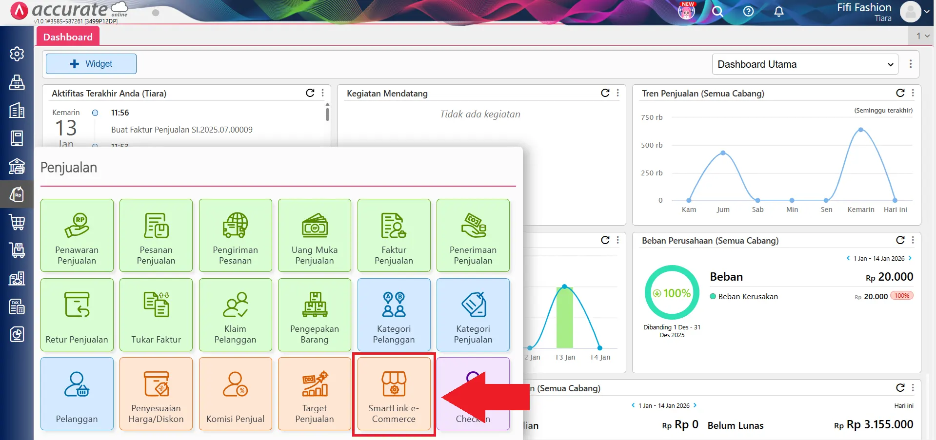 Fitur smartlink e-commerce