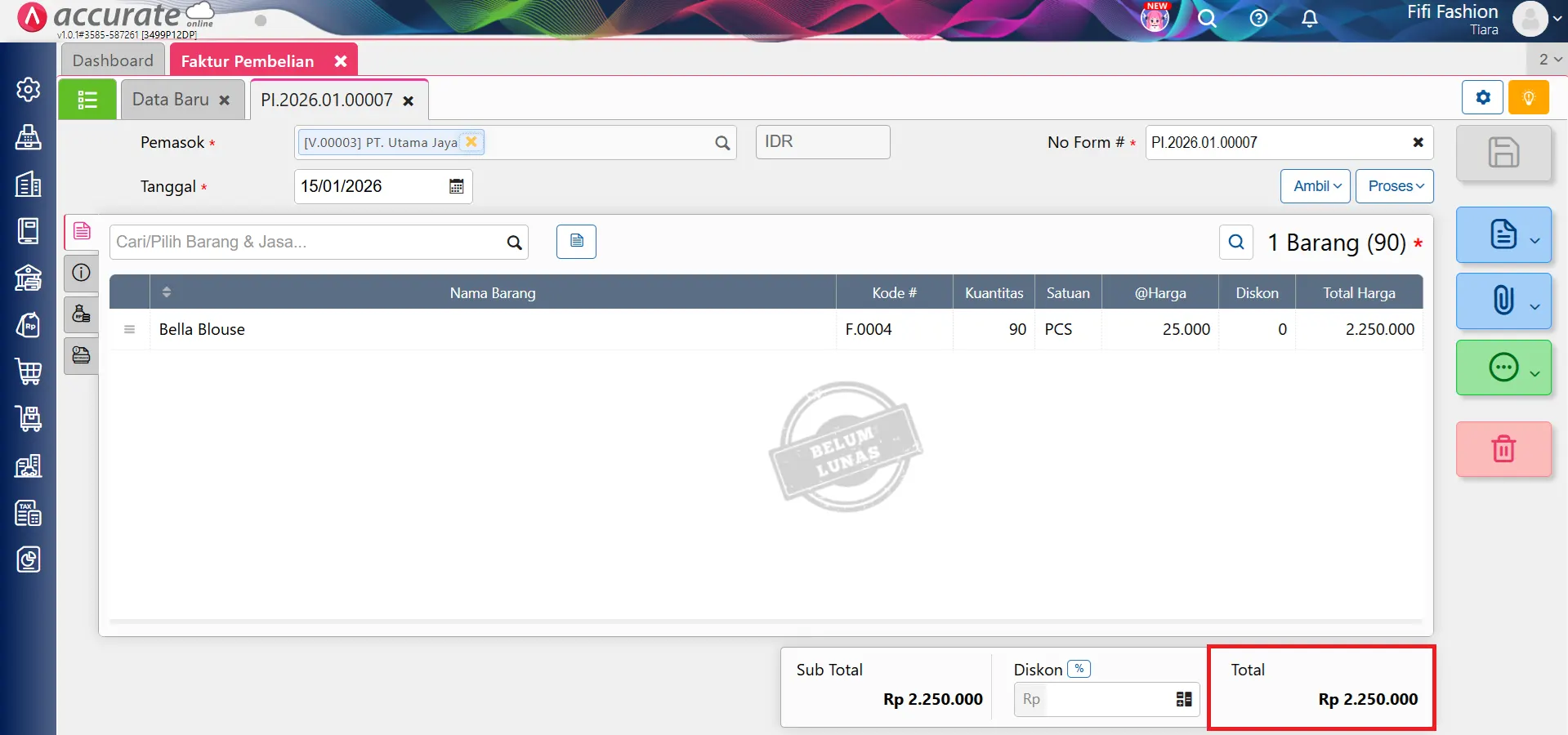 mencatat kelebihan pembayaran pembelian