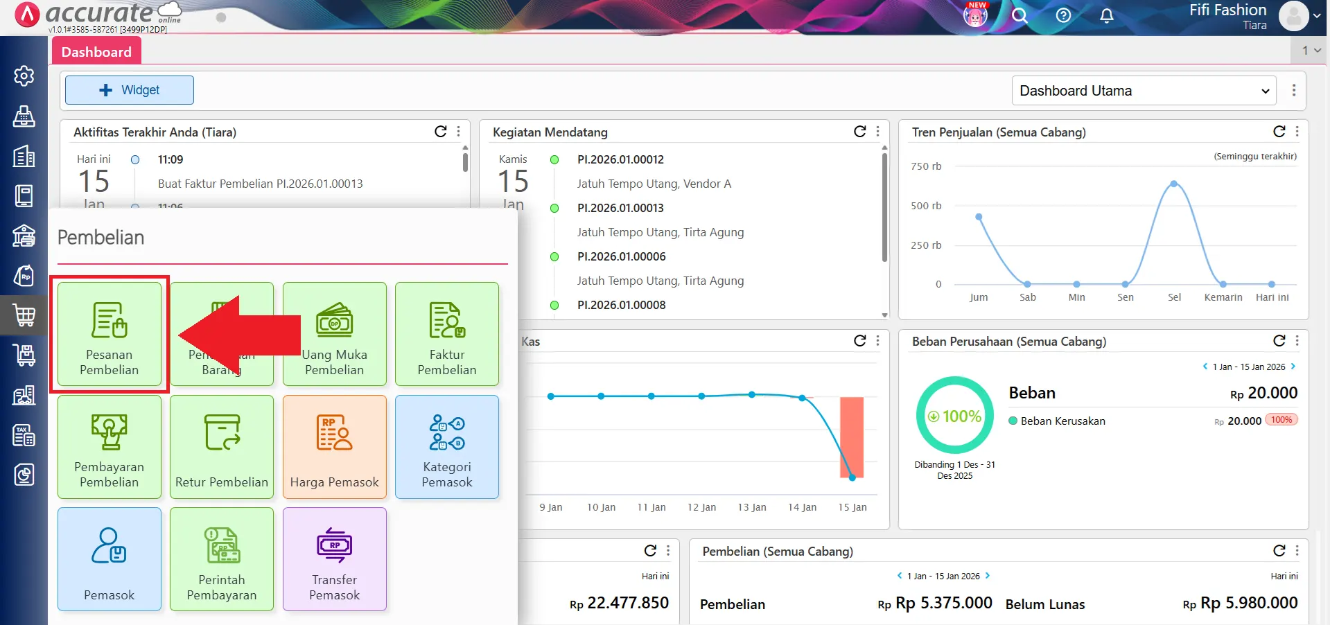 impor pesanan pembelian