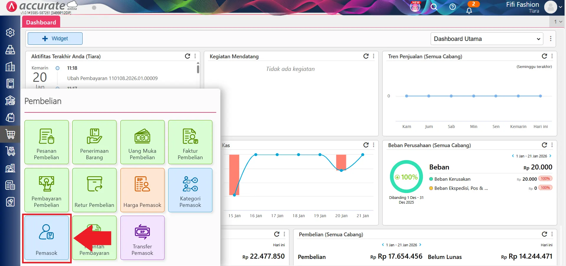 mengatur akun utang pemasok lebih