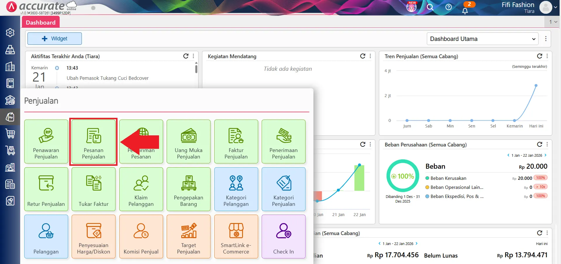 input saldo awal barang terkirim