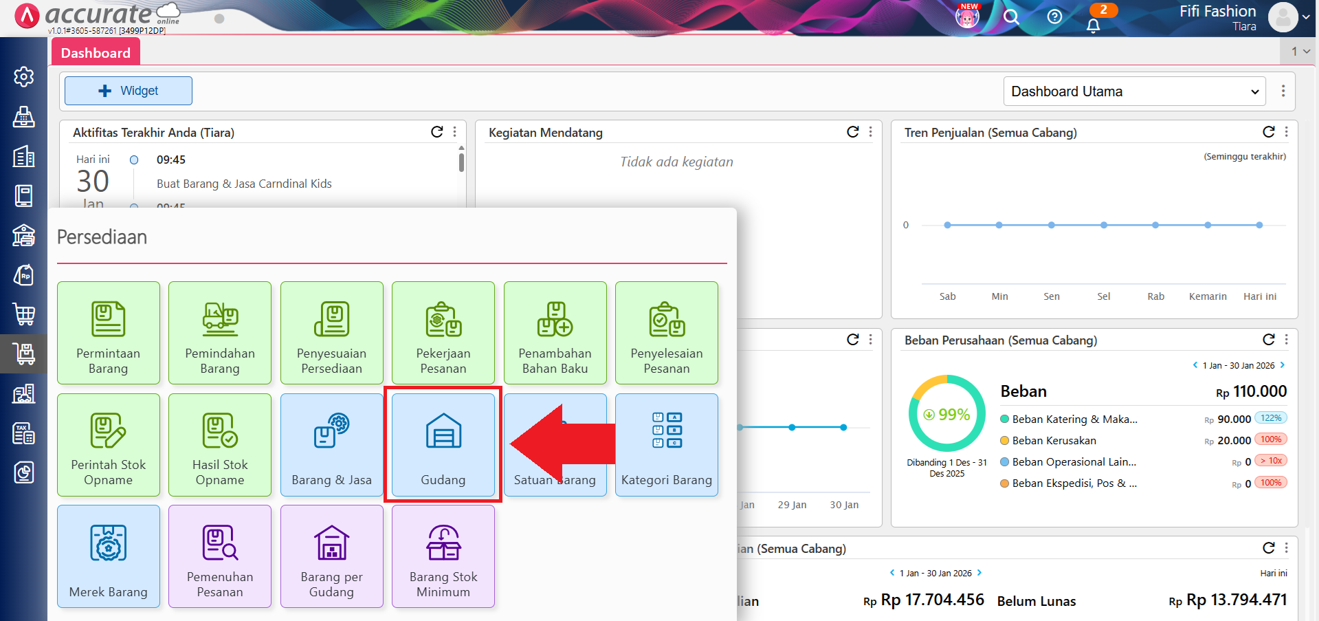 Mengenal fitur gudang