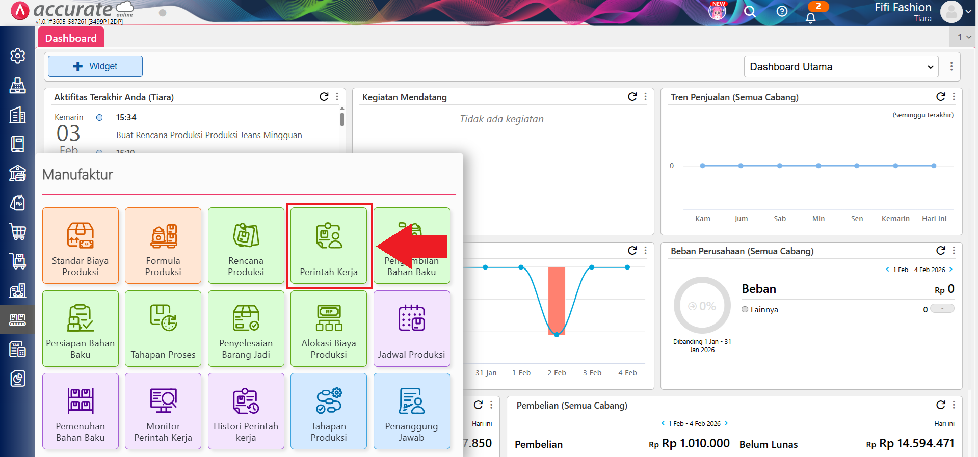 membuat perintah kerja