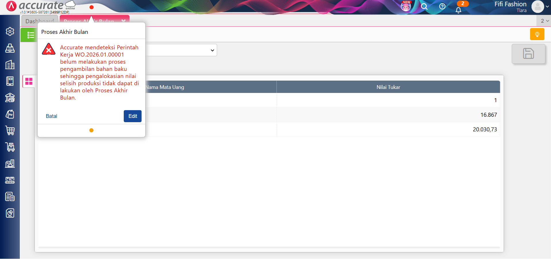 error proses akhir bulan perintah kerja