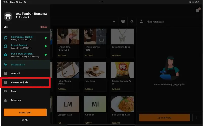 Kirim ulang penjualan