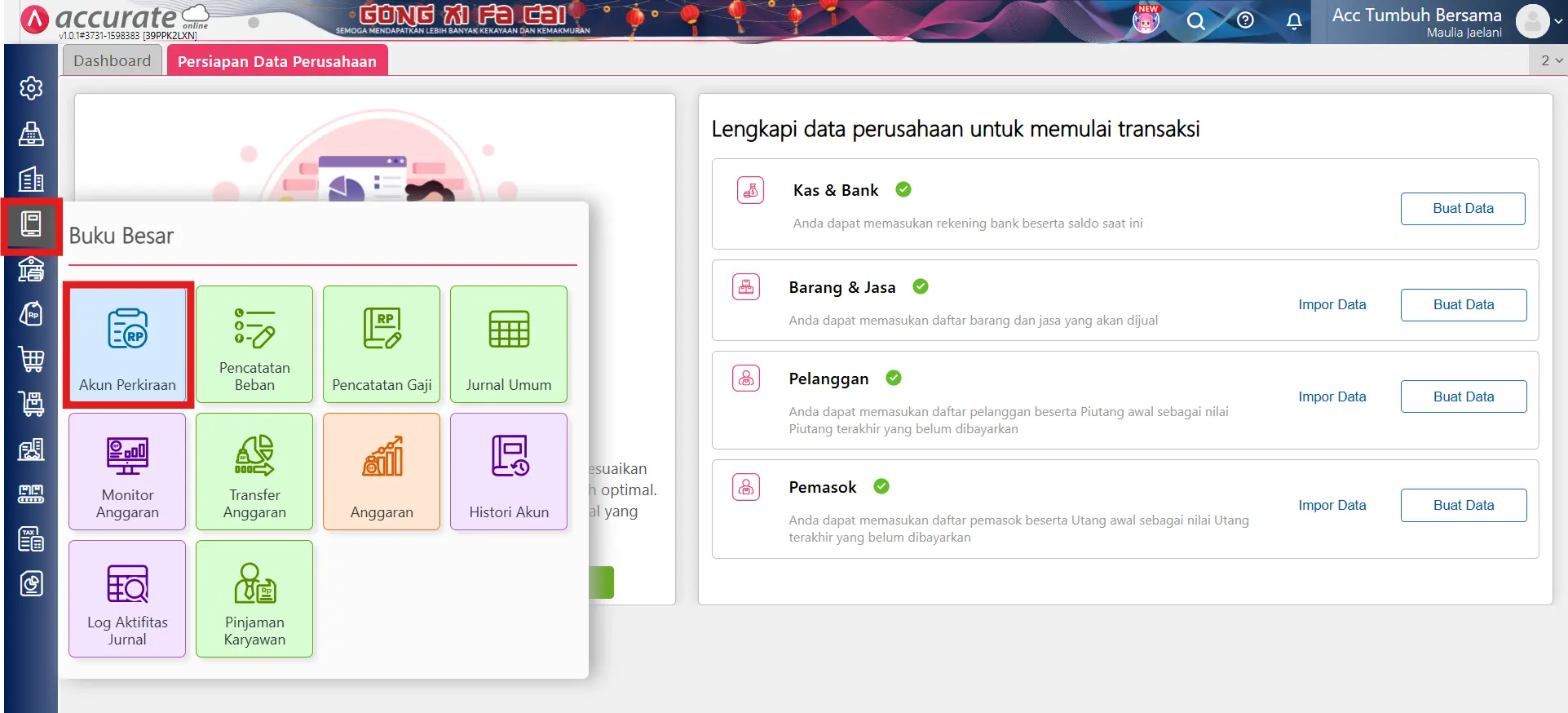 memilih akun redeem point