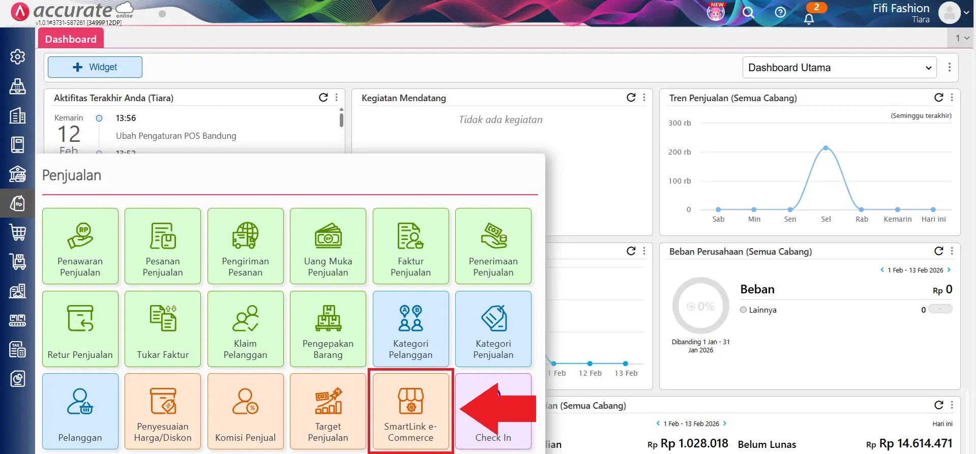 setting smartLink Lazada
