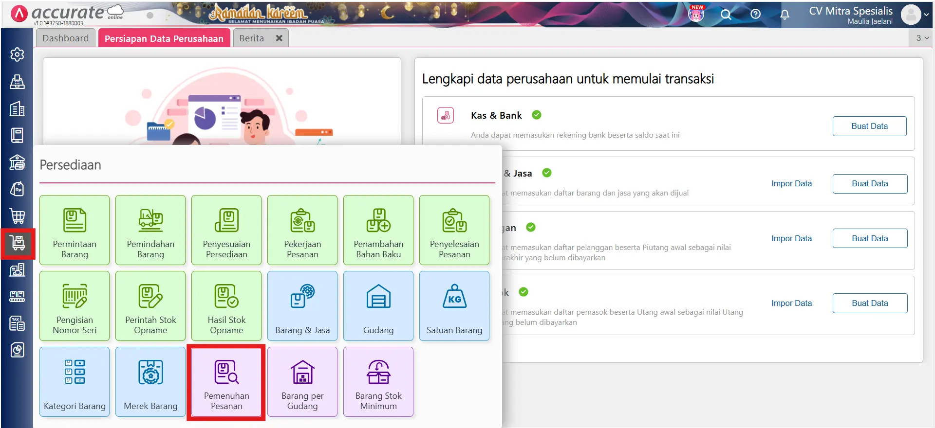 pengiriman via pemenuhan pesanan