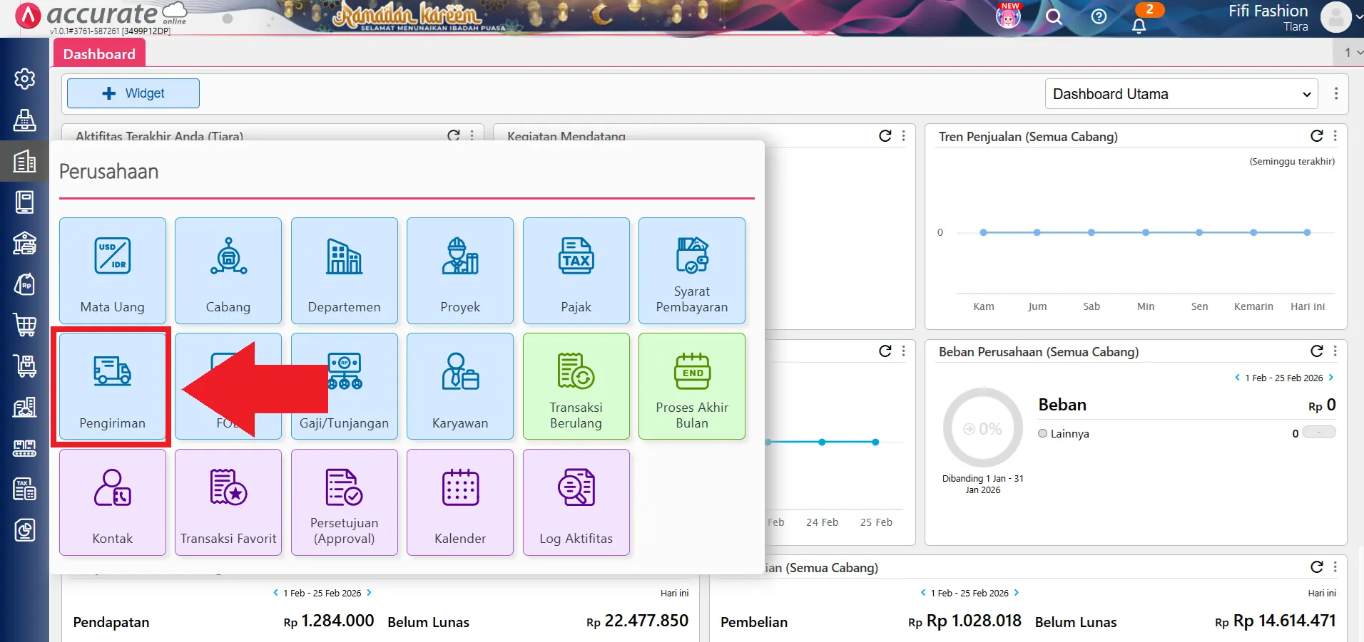 impor pengiriman Excel/CSV