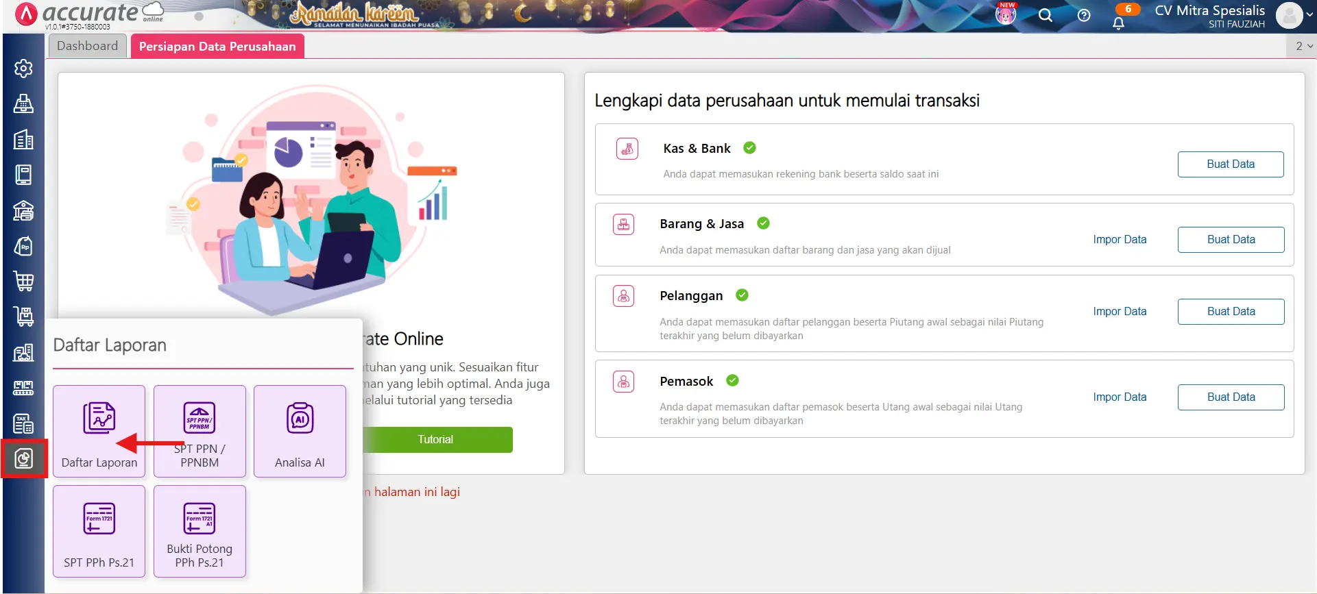 menggunakan rumus tanggal &amp; hari pada laporan