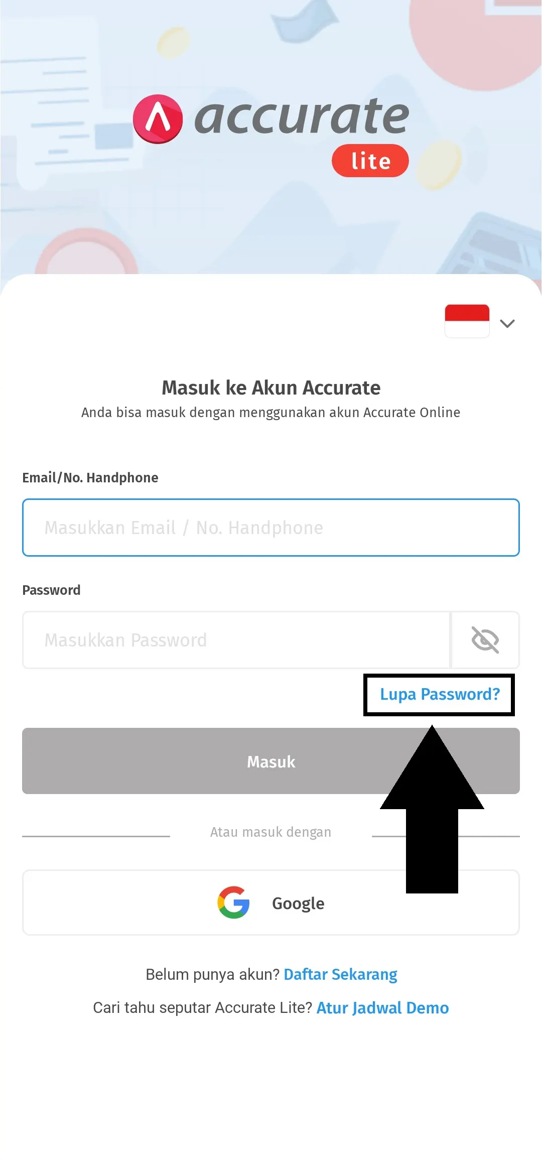 daftar & login Accurate Lite