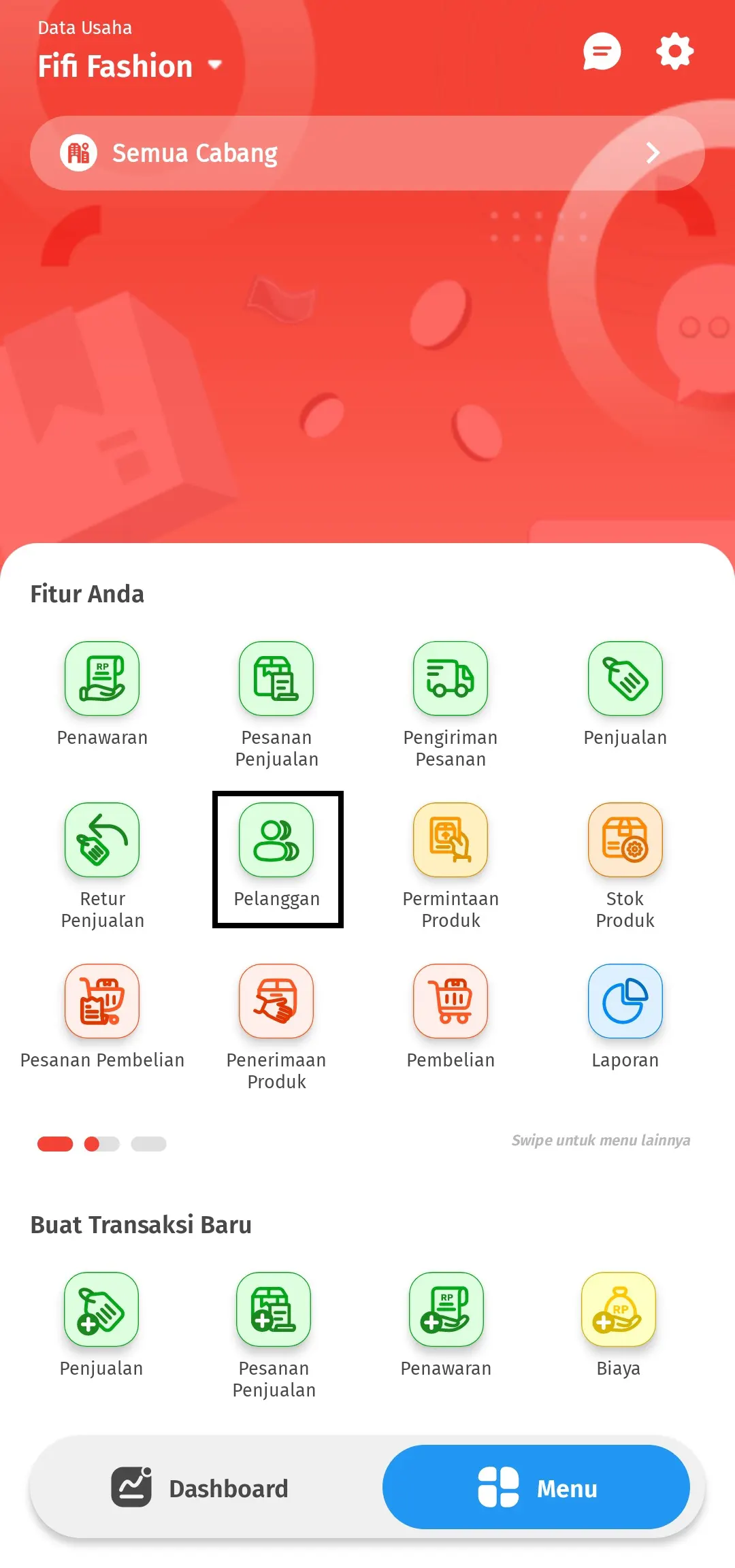 menambahkan data pelanggan baru