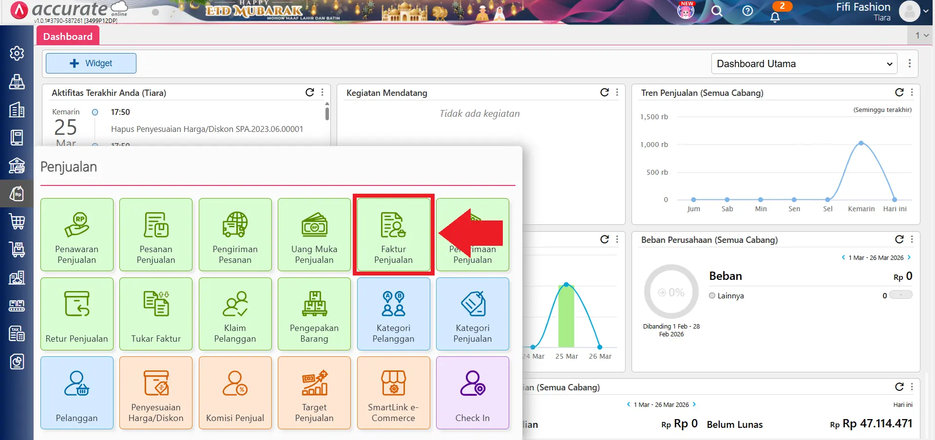 mengimpor faktur dari pengiriman pesanan
