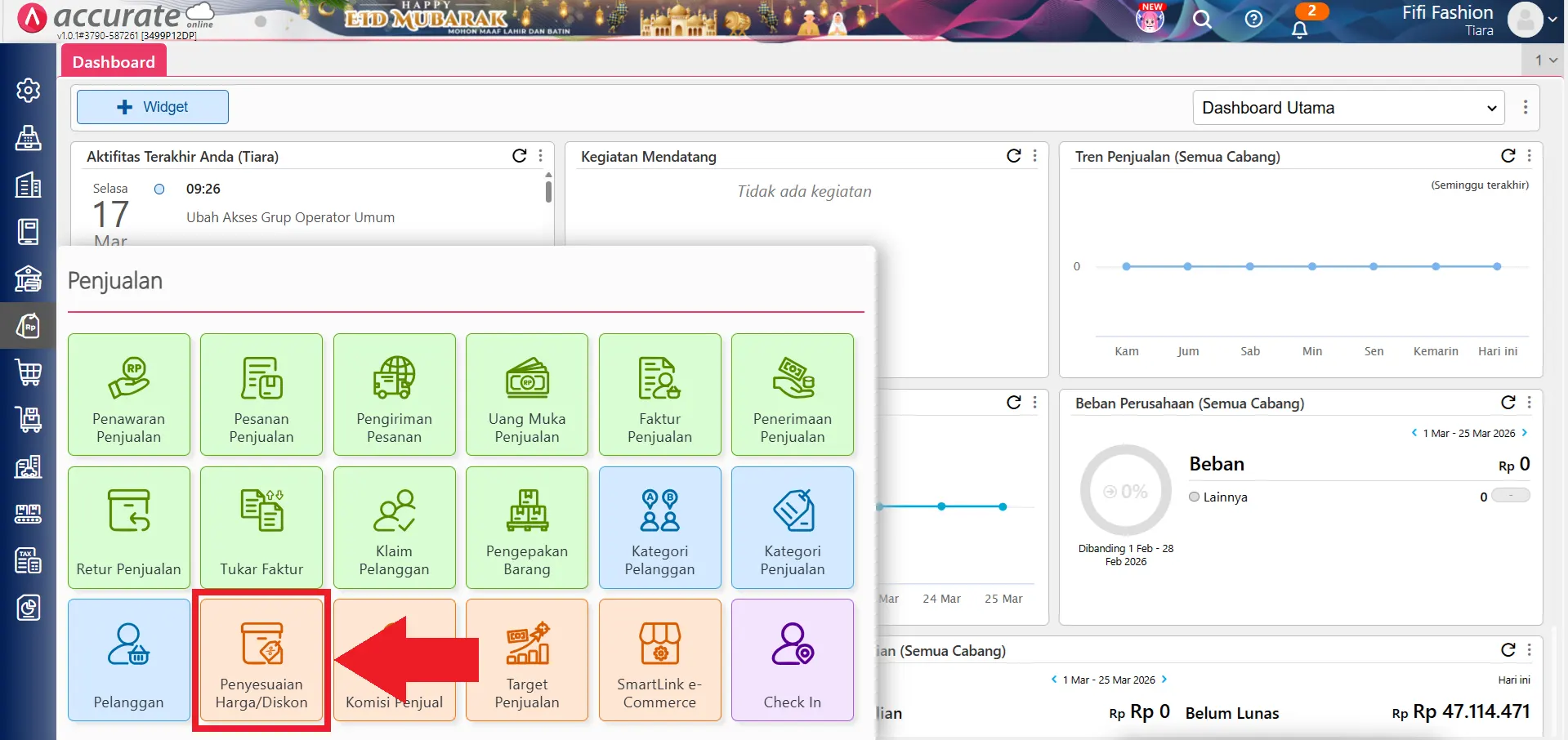 hapus penyesuaian harga diskon secara massal
