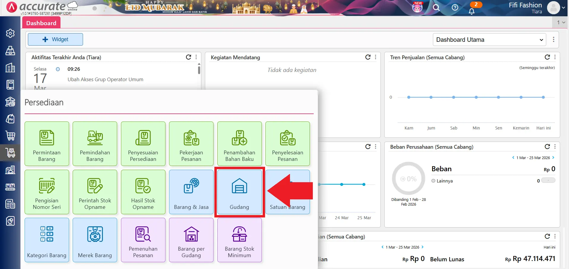 memindahkan stok barang rusak ke gudang rusak