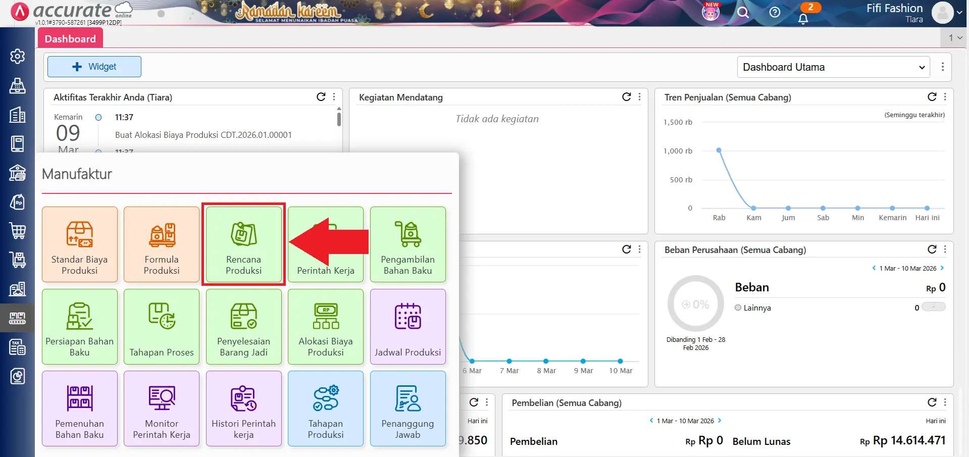 perintah kerja dari rencana produksi