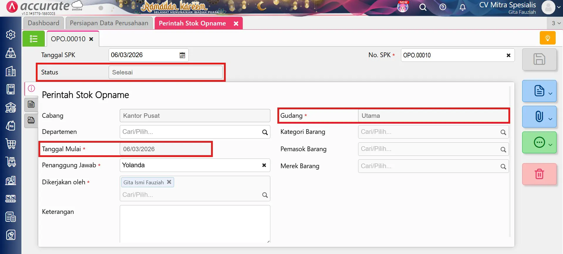 mengatasi selisih kuantitas stok opname