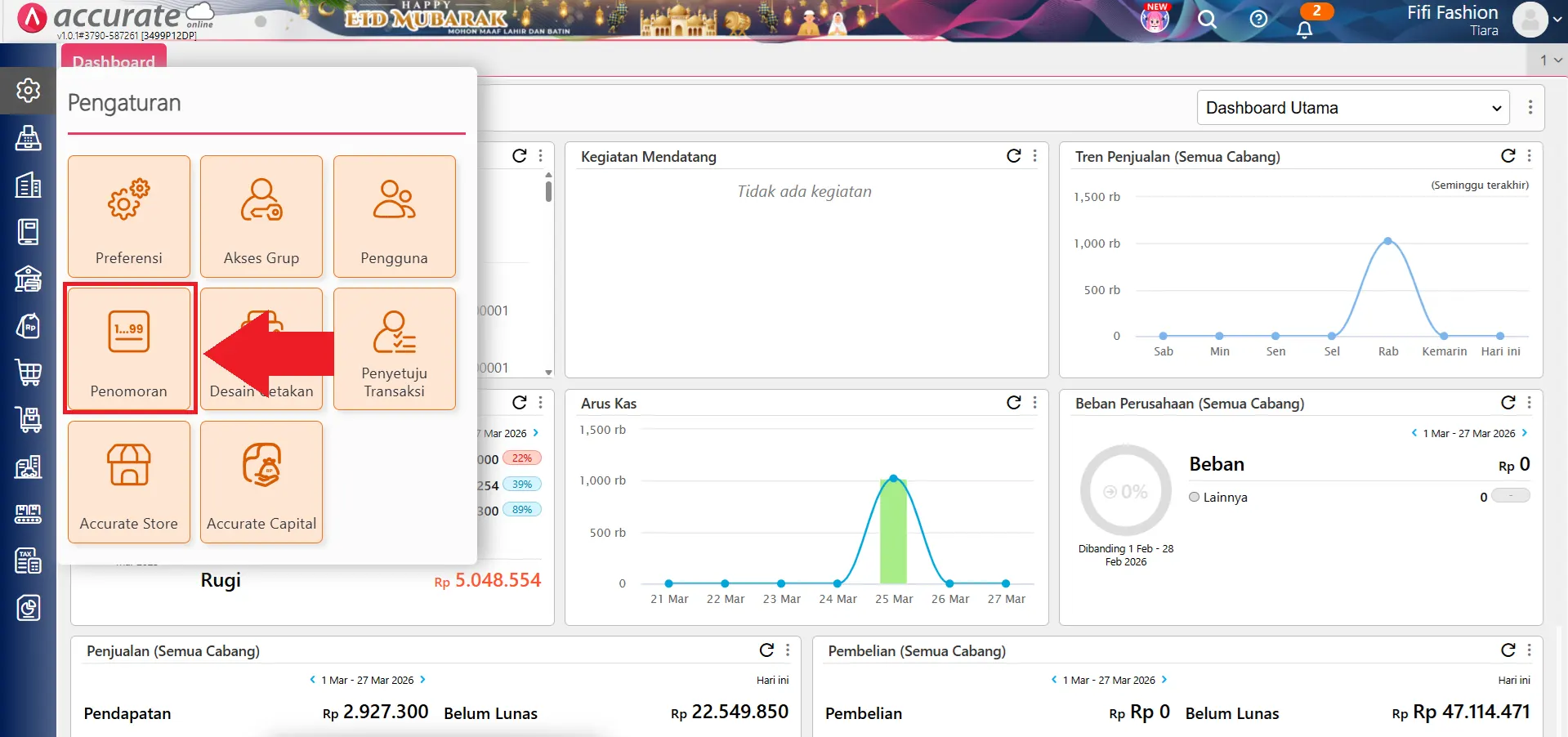 error penomoran akun perkiraan