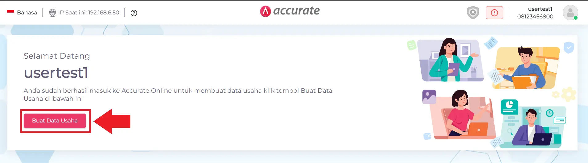 buat data usaha baru Accurate