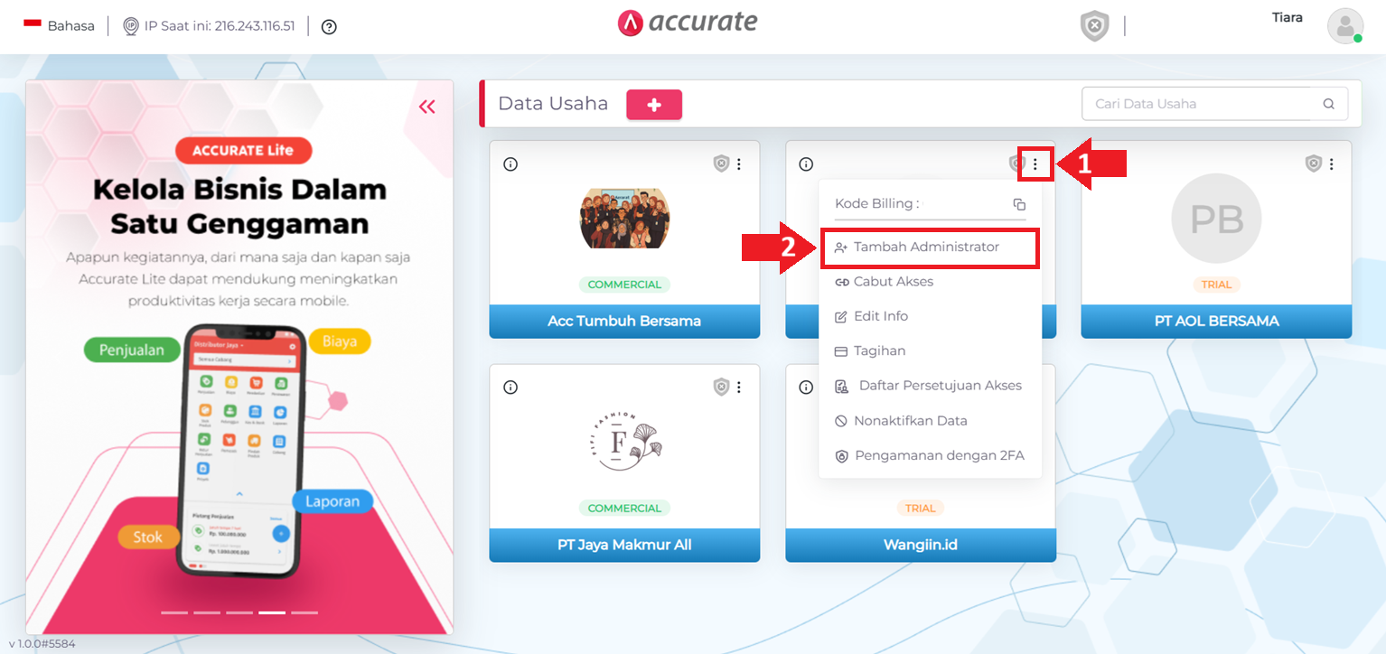 tambah pengguna Accurate Online