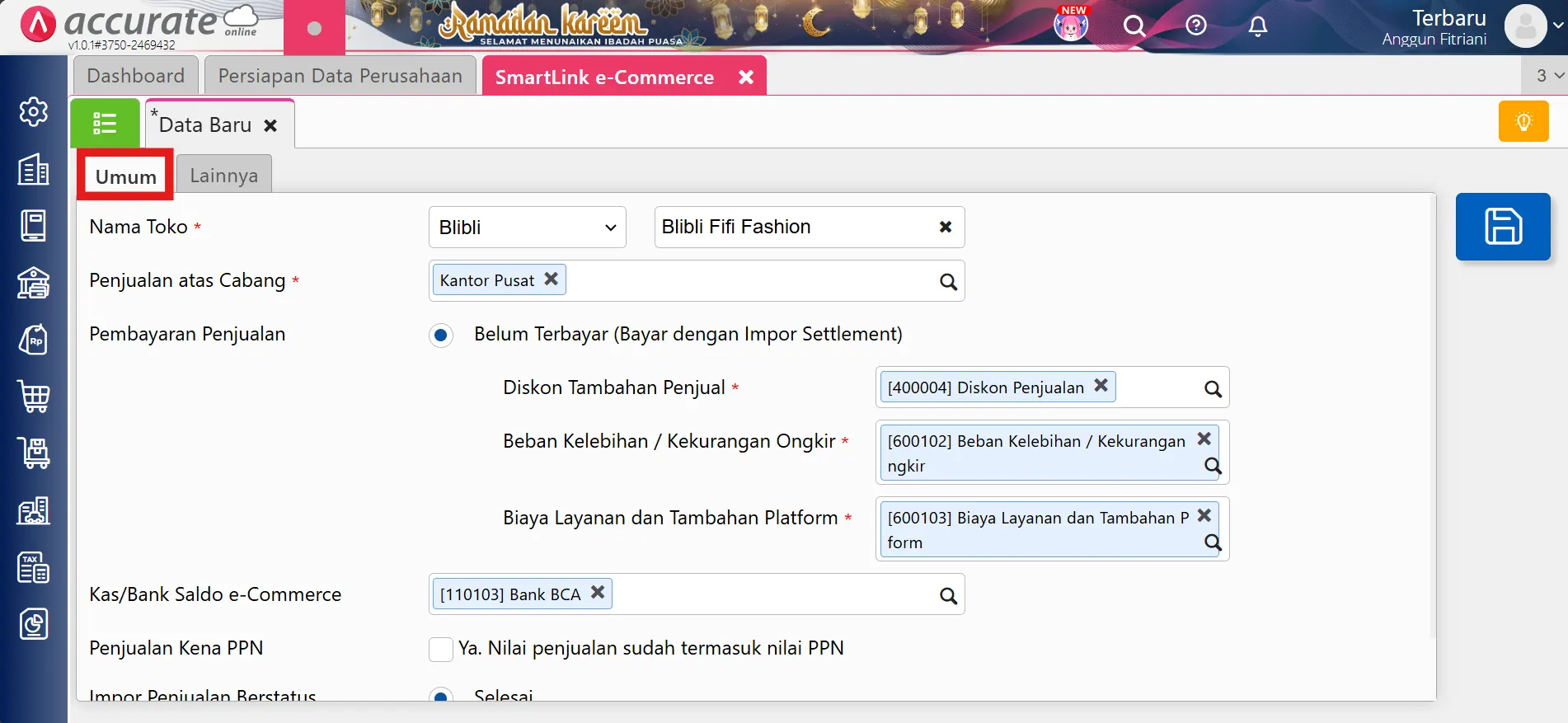 setting smartLink Blibli