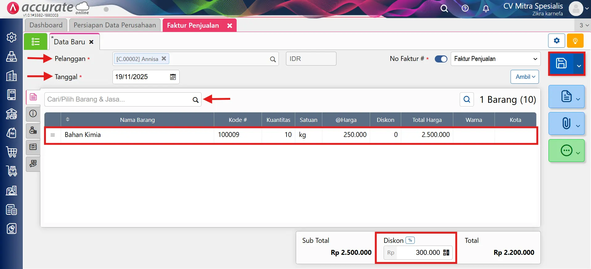 membuat persetujuan diskon penjualan