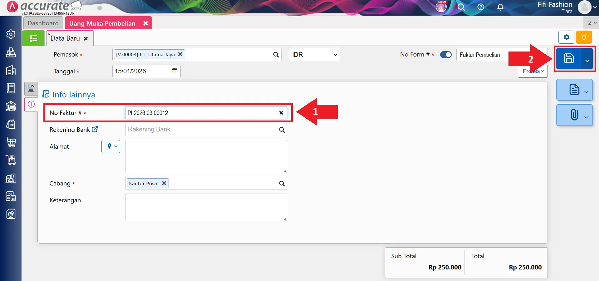 mencatat kelebihan pembayaran pembelian