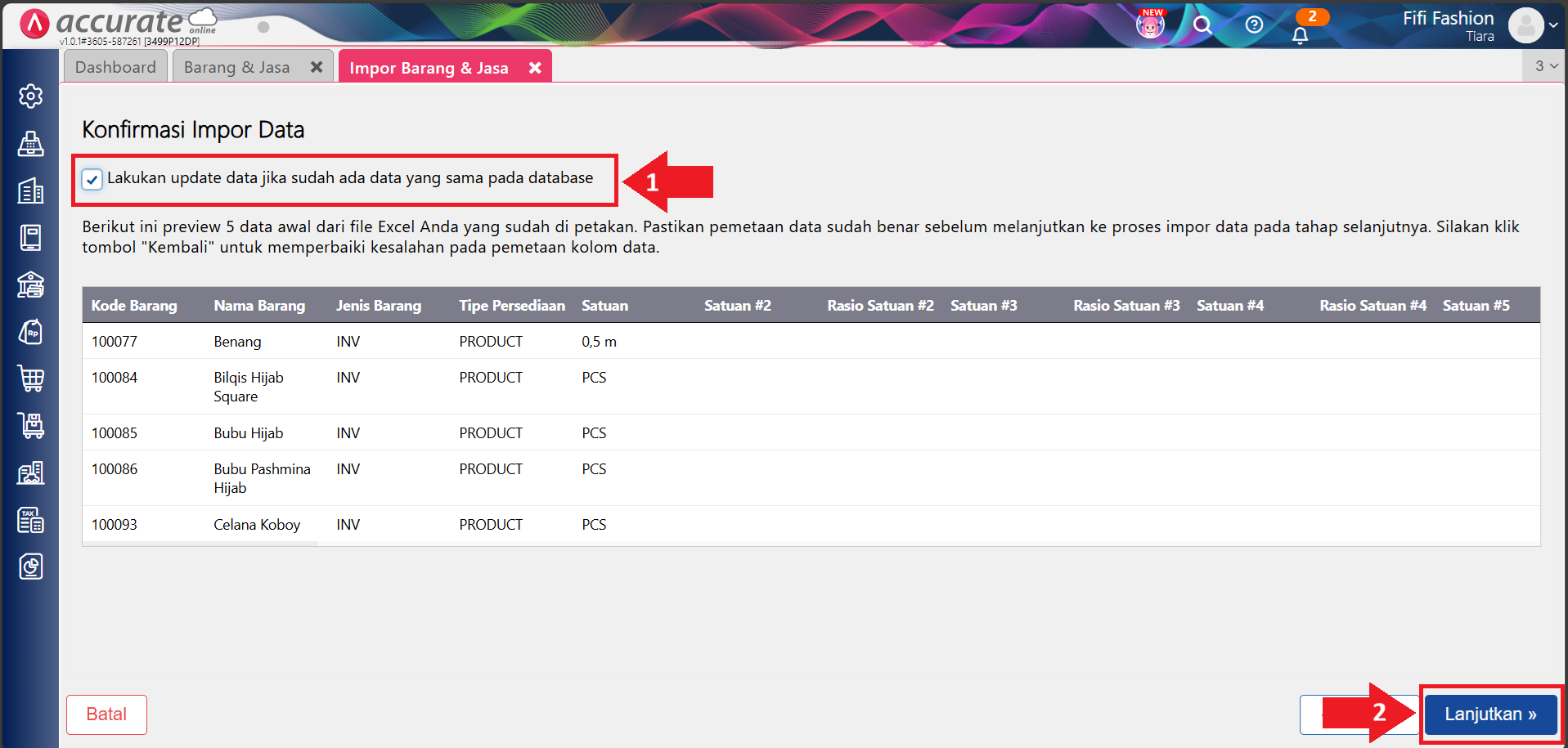 impor barang dengan nomor seri