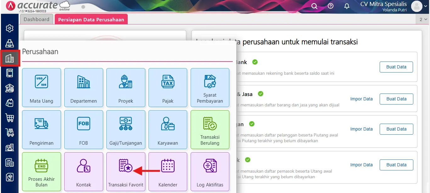 fitur transaksi favorit