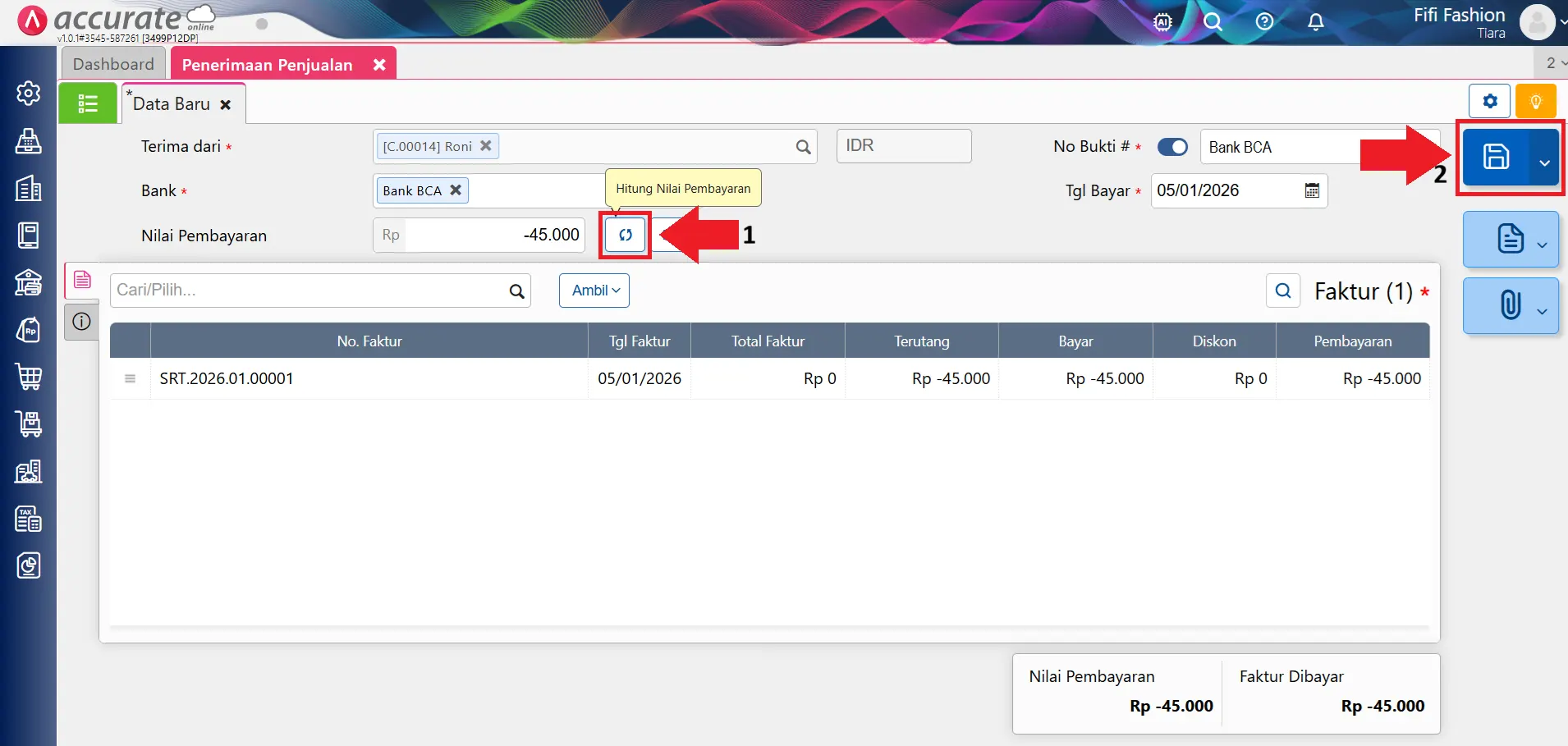 Cara retur penjualan jasa
