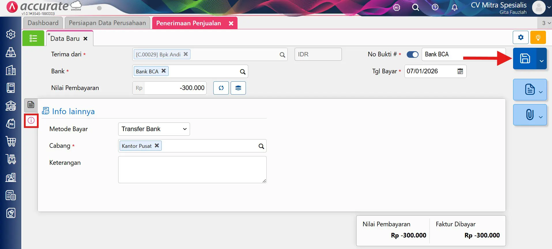 mencatat retur penjualan di Luar Accurate Online