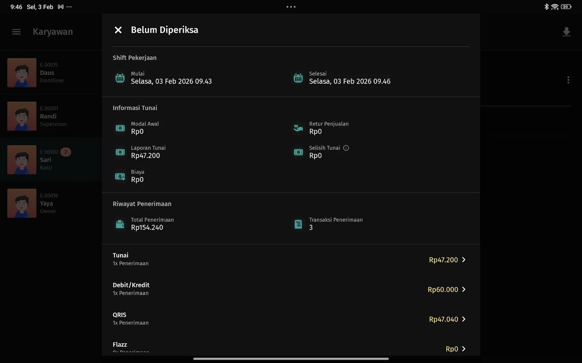 catat transaksi apos aol