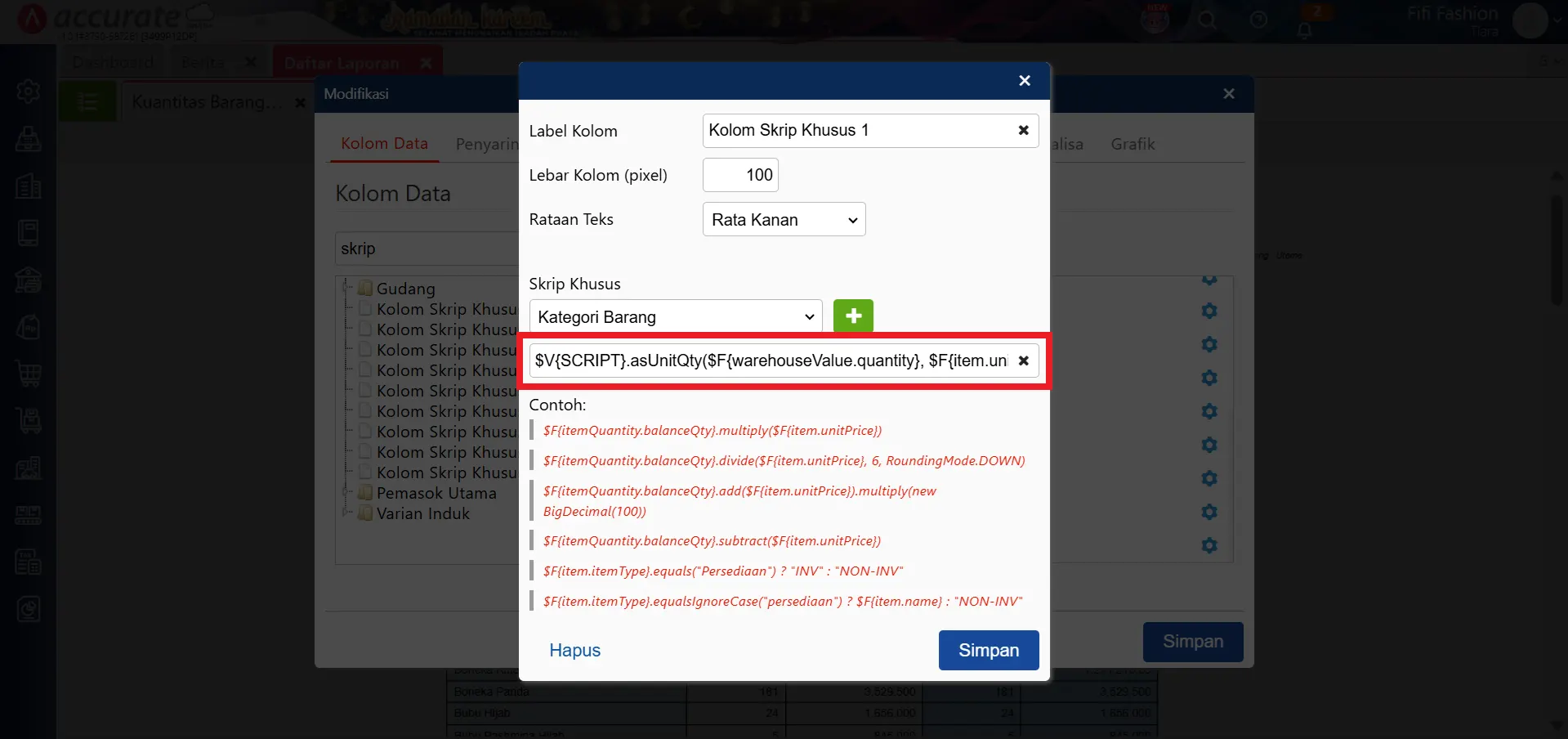 menampilkan konversi satuan