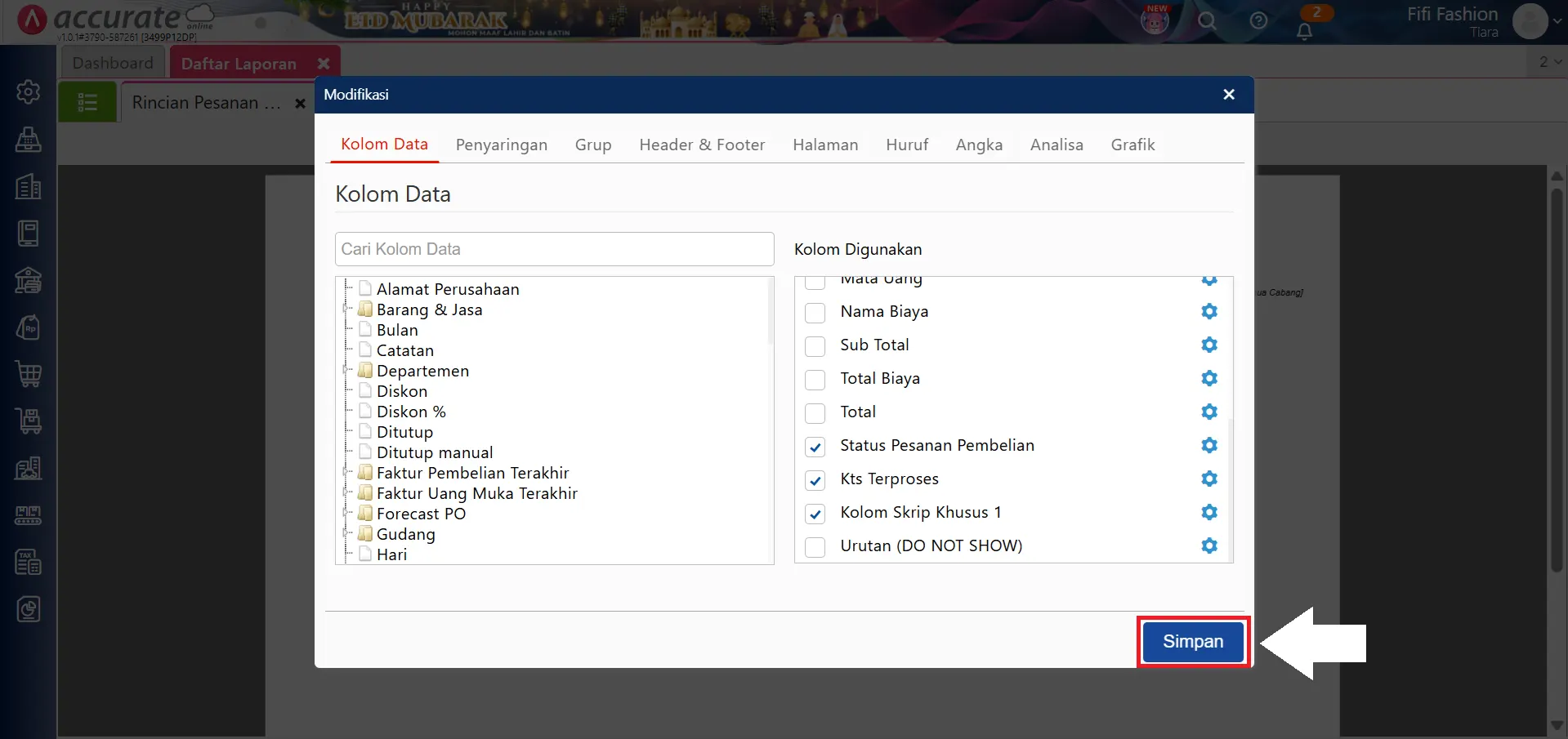 menampilkan kts. belum terproses 0 pesanan pembelian