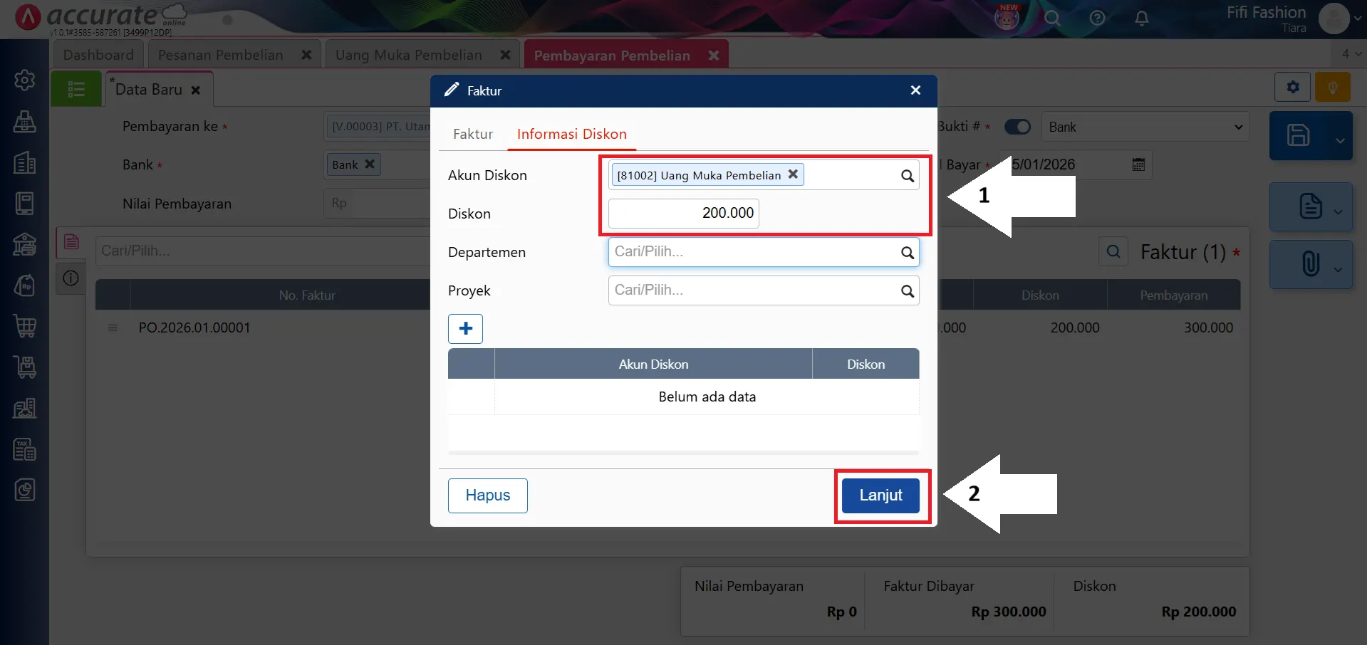 mencatat uang muka pembelian barang