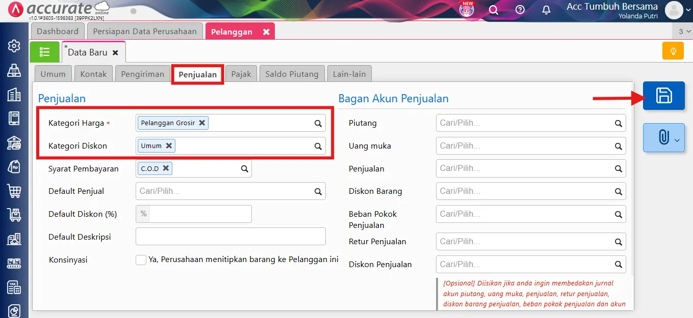 menambahkan harga/diskon grosir