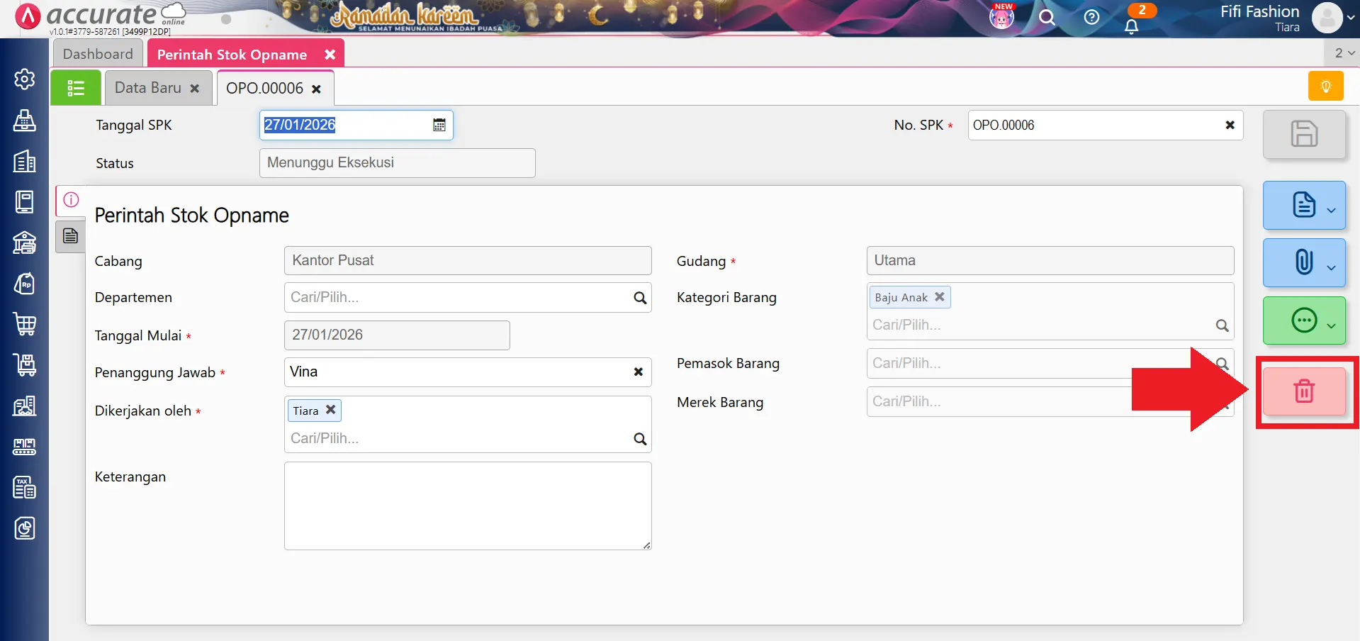 hapus perintah stock opname