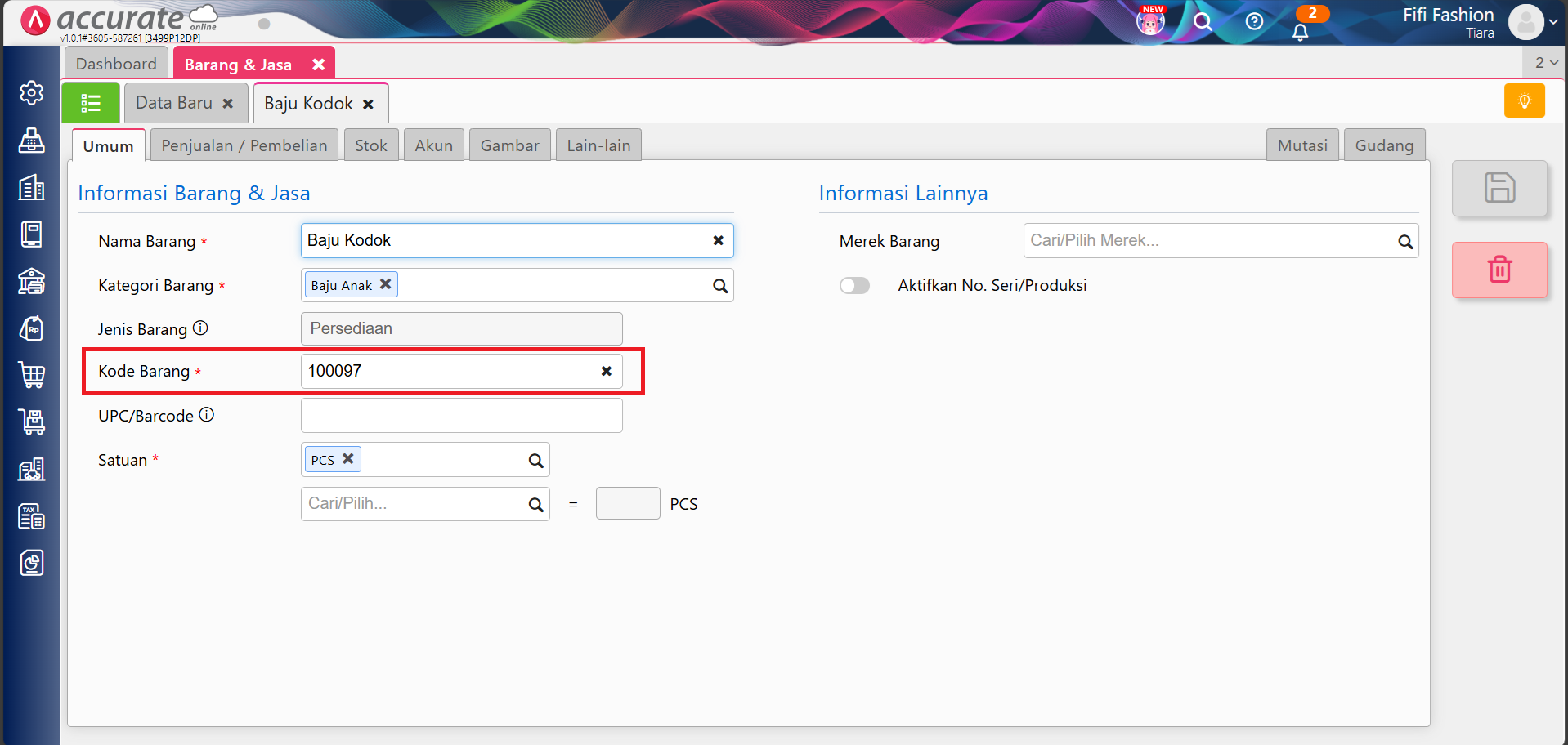 impor barang dengan nomor seri