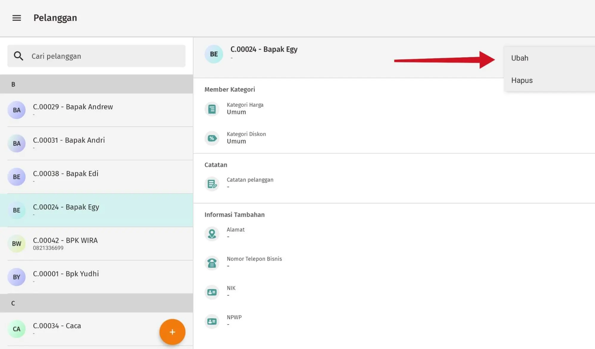 menentukan kategori penjualan pada pelanggan