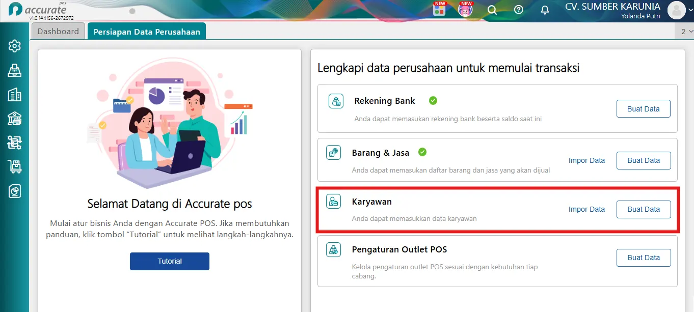 melengkapi data Perusahaan