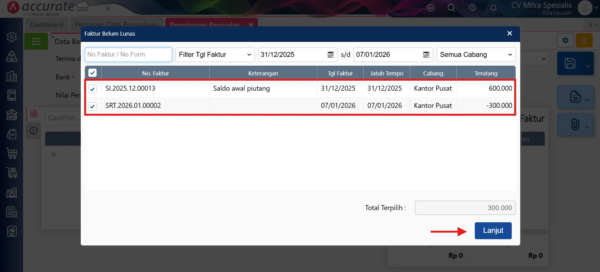 mencatat retur penjualan di Luar Accurate Online
