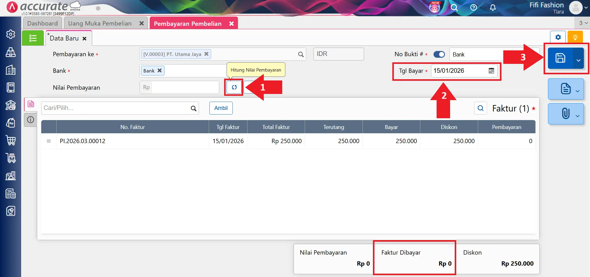 mencatat kelebihan pembayaran pembelian