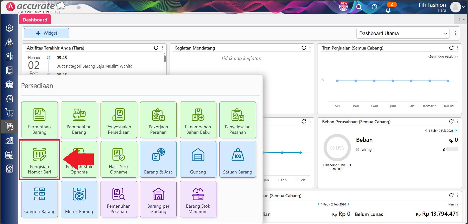 impor barang dengan nomor seri