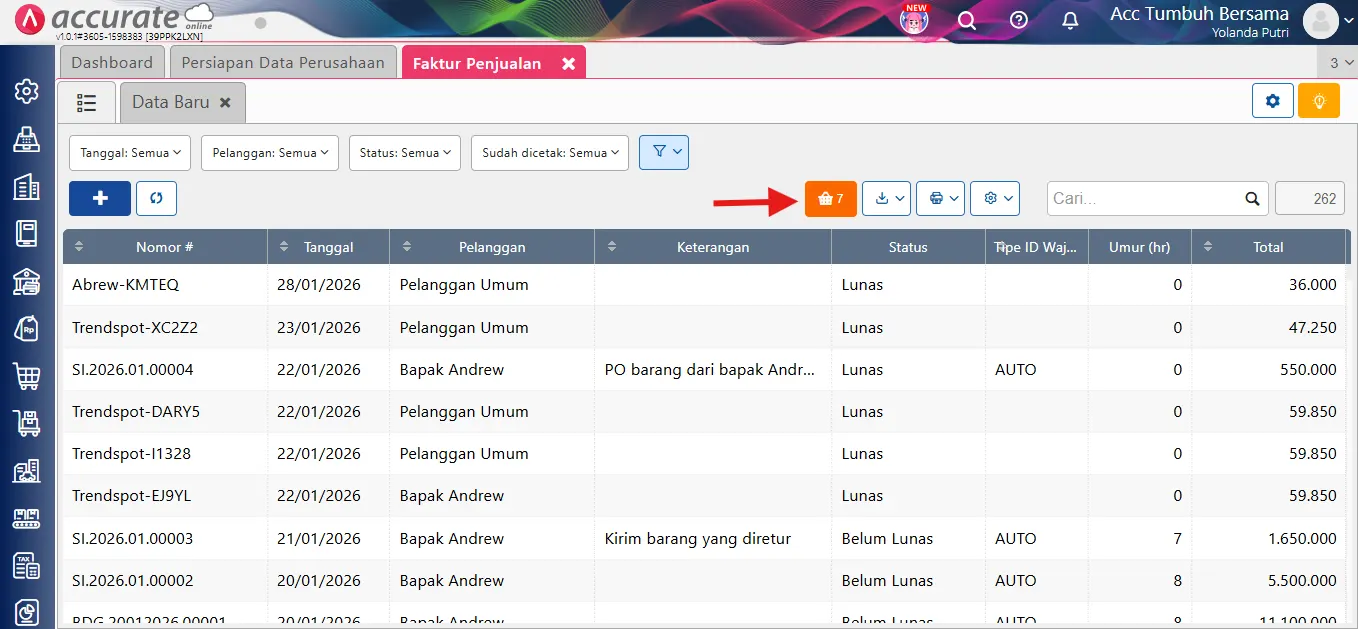 catat transaksi apos aol