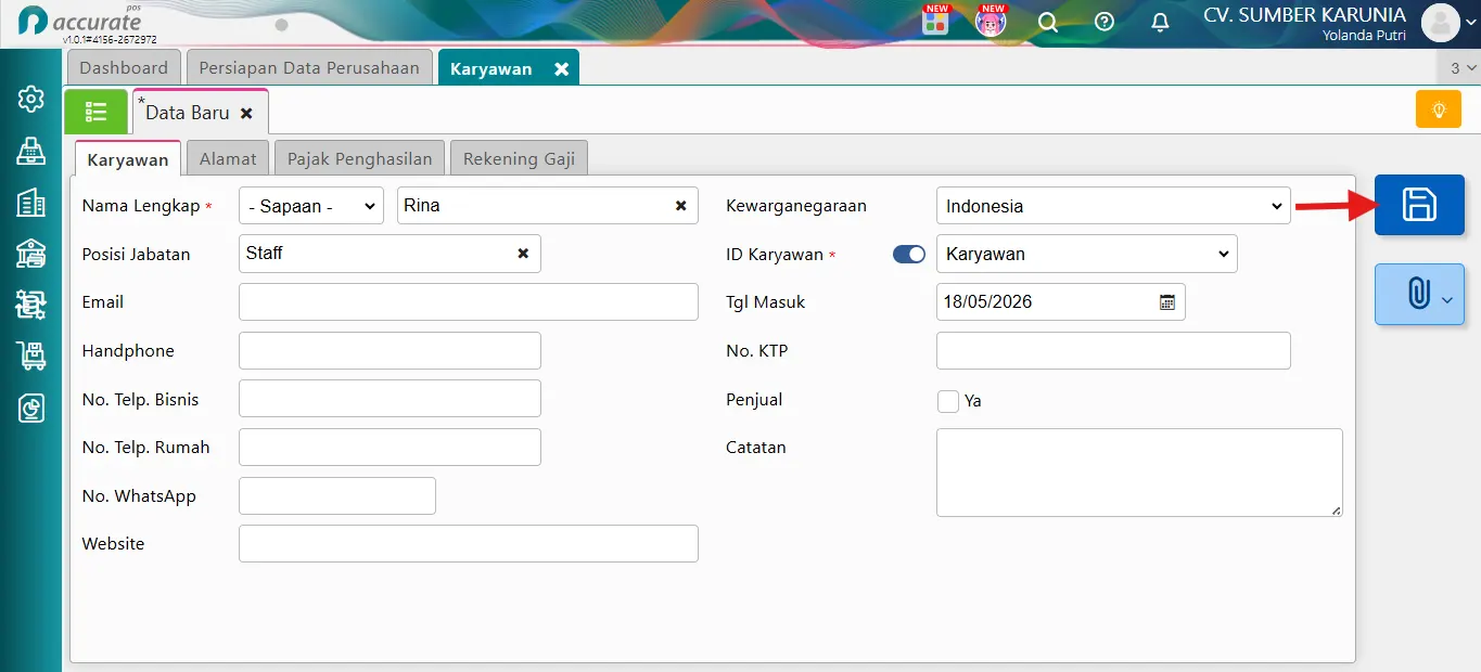 melengkapi data Perusahaan