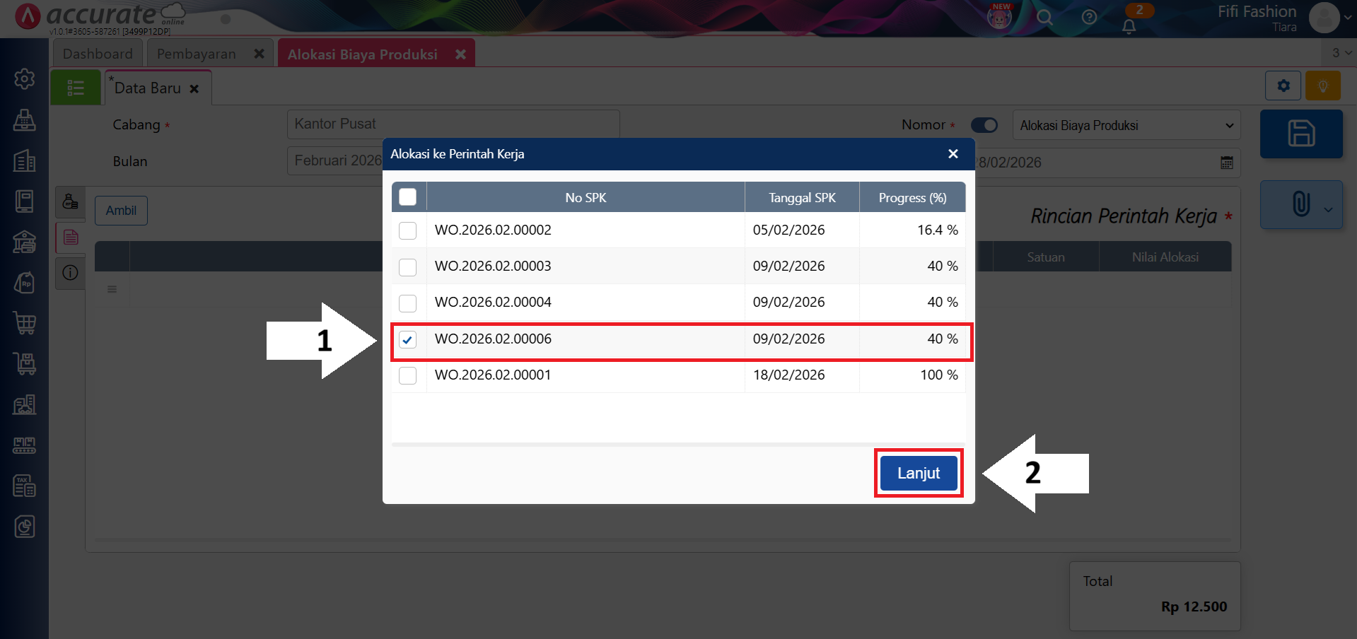 catat alokasi biaya produksi